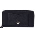 【COACH】コーチ ラグジュアリー クロスグレーン レザー アコーディオン ジップ アラウンド 長財布 ブラック×シルバー（日本未発売）