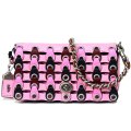 【COACH】コーチ グラブタンレザー カラーブロック コーチ リンク ディンキアー パンチング チェーン 2way クラッチ クロスボディー 斜め掛け ショルダーバッグ ペタル【訳あり】（日本未発売）