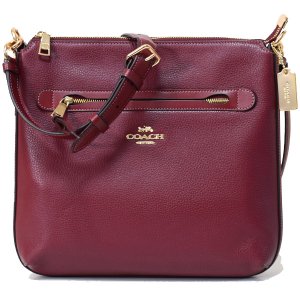 画像1: 【COACH】コーチ ペブルドレザー メイ 斜めがけ ショルダーバッグ ワイン〔日本未発売〕