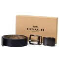 【COACH】コーチ コーティング キャンバス カーフレザー リバーシブル  メンズ ベルト タン〔日本未発売〕