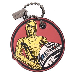 画像1: 【COACH】コーチ スムースレザー スターウォーズ コラボ C-3PO アンド R2-D2 ハングタグ チャーム キーホルダー マルチカラー（日本未発売）