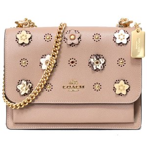 画像1: 【COACH】コーチ クロスグレインレザー スムースレザー スネークエンボスドレザー デイジー 花柄 フラワー フローラル アップリケ リベット パンチング クレア チェーン クロスボディ 2way ショルダー バッグ トープマルチ（日本未発売）