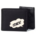 【COACH】コーチ メンズ ペブルレザー コーティングキャンバス シグネチャー マーベル コラボ コーチ バブル カードケース付き ウォレット 二つ折り財布 チャコール×ブラック（日本未発売）