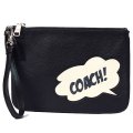 【COACH】コーチ ぺブルレザー マーベル コラボ コーチ バブル リストレット ギャラリー ポーチ クラッチ ミニ ハンドバッグ ブラックマルチ〔日本未発売〕