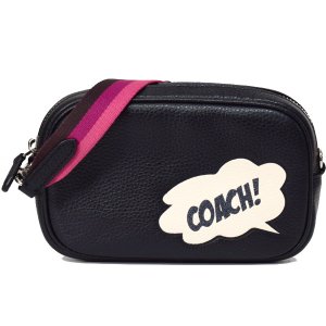 画像1: 【COACH】コーチ ペブルレザー マーベル コラボ コーチ バブル ロゴ コンバーチブル ベルトバッグ 3way ショルダー 斜め掛け クラッチ ウエスト ヒップ バッグ ブラックマルチ（日本未発売）