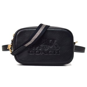 画像1: 【COACH】コーチ ペブルレザー ホース アンド キャリッジ コンバーチブル ベルトバッグ 3way ショルダー 斜め掛け クラッチ ウエスト ヒップ バッグ ブラック（日本未発売）