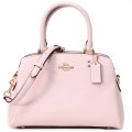 【COACH】コーチ クロスグレインレザー ミニ リリー キャリオール 2WAY ショルダー ハンドバッグ ペールピンク（日本未発売）