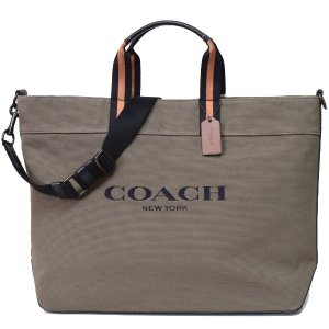 画像1: 【COACH】コーチ キャンバス カーフレザー トート 43 ロゴ 2WAY クロスボディ 斜め掛け ショルダー トートバッグ モス〔日本未発売〕