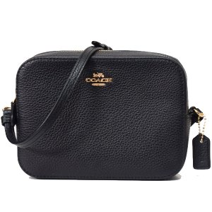 画像1: 【COACH】コーチ ぺブルレザー ミニ カメラバッグ クロスボディー ショルダーバッグ ブラック（日本未発売）