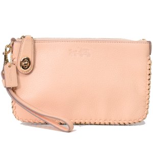 画像1: 【COACH】コーチ レザー ターンロック  ウィップラッシュ リストレット マルチ ポーチ アプリコット〔日本未発売〕