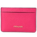 【COACH】コーチ べブルレザースリム カードケース 定期入れ 名刺入れ エレクトリックピンク（日本未発売）