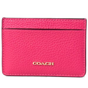 画像1: 【COACH】コーチ べブルレザースリム カードケース 定期入れ 名刺入れ エレクトリックピンク（日本未発売）