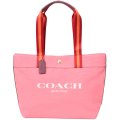 【COACH】コーチ キャンバス ぺブルレザー トート ロゴ トートバッグ タフィーマルチ〔日本未発売〕