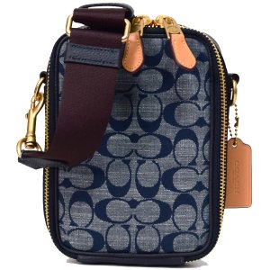 画像1: 【COACH】コーチ シャンブレー レザー シグネチャー カメラバッグ クロスボディー ショルダー バッグ デニムマルチ〔日本未発売〕