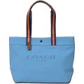 【COACH】コーチ キャンバス ぺブルレザー トート カラーブロック ロゴ トートバッグ アクアダークサドルマルチ〔日本未発売〕