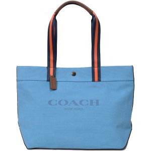 画像1: 【COACH】コーチ キャンバス ぺブルレザー トート カラーブロック ロゴ トートバッグ アクアダークサドルマルチ〔日本未発売〕