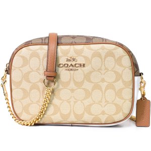 画像1: 【COACH】コーチ コーティングキャンバス レザー シグネチャー カメラバッグ クロスボディ 斜め掛け 2way クラッチ ショルダーバッグ ライトカーキチャークマルチ（日本未発売）