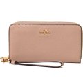 【COACH】コーチ ぺブルレザー ロゴ リストレット ロング ジップ アラウンド 長財布 トープ（日本未発売）