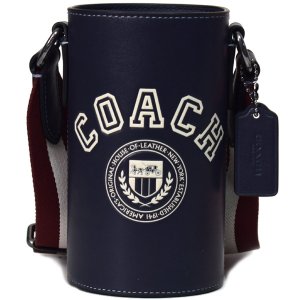 画像1: 【COACH】コーチ レザー バーシティ ウォーター ボトル ケース 水筒 ペットボトル ホルダー クロスボディ 斜め掛け ショルダー バッグ ミッドナイトネイビーマルチ〔日本未発売〕