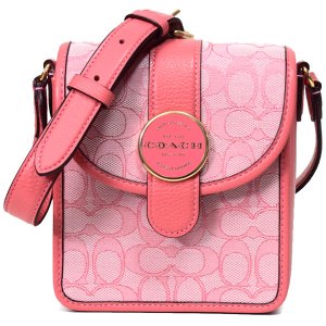 画像1: 【COACH】コーチ ジャガード レザー シグネチャー ノースサウス ロニー クロスボディ 斜めがけ ショルダーバッグ タフィー（日本未発売）