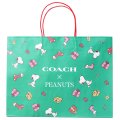 【COACH】コーチ ピーナッツ コラボ スヌーピー プリント 純正紙袋 ショップバッグ グリーン（送料無料）