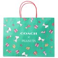 【COACH】コーチ ピーナッツ コラボ スヌーピー プリント 純正紙袋 ショップバッグ グリーン（送料無料）