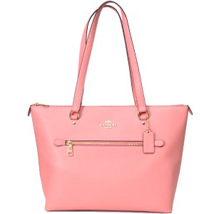 画像1: 【COACH】コーチ クロスグレインレザー ギャラリー ジップ トート バッグ キャンディピンク（日本未発売）