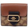 【COACH】コーチ コーティングキャンバス レザー シグネチャー スモール モーガン ウォレット 二つ折り財布 カーキマルチ〔日本未発売〕