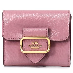 画像1: 【COACH】コーチ クロスグレインレザー スモール モーガン ウォレット 二つ折り財布 ダスティローズ〔日本未発売〕