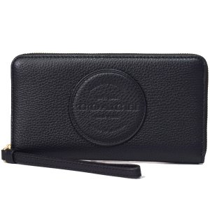 画像1: 【COACH】コーチ レザー デンプシー ロゴ パッチ ラージ iPhone スマホ フォン ウォレット リストレット 財布 ブラック（日本未発売）