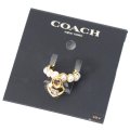 【COACH】コーチ プレーテッドブラス ハート パール ロゴ ロック リング 指輪 6号（日本サイズ11号） ゴールド CI897〔日本未発売〕