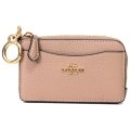 【COACH】コーチ ぺブルレザー キーリング付き L字 ジップ ロゴ マルチ ファンクション カードケース コインケース 小銭入れ トープ〔日本未発売〕