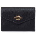 【COACH】コーチ レザー ロゴ フラップ カードケース カードポーチ 名刺入れ 定期入れ ビジネスカード コインケース ブラック（日本未発売）