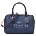 【COACH】コーチ デニム レザー ローワン サッチェル ロゴ 2WAY 斜め掛け ボストン ショルダー ハンドバッグ デニムマルチ〔日本未発売〕