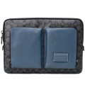 【COACH】コーチ コーティングキャンバス レザー シグネチャー ユーティリティー ラップトップ タブレット iPad macbook ノートパソコン PCケース チャコール×デニム〔日本未発売〕