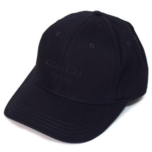画像1: 【COACH】コーチ コットン シグネチャー ベースボール ハット ワンポイント ロゴ キャップ 帽子 ブラック〔日本未発売〕