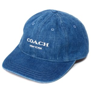 画像1: 【COACH】コーチ コットン デニム シグネチャー ベースボール ハット ワンポイント ロゴ キャップ 帽子 デニム〔日本未発売〕