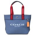 【COACH】コーチ キャンバス レザー スモール トート ロゴ トートバッグ デニムマルチ〔日本未発売〕