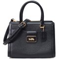 【COACH】コーチ レザー グレース キャリー オール ロゴ 2way 斜め掛け ショルダー ハンドバッグ ブラック（日本未発売）