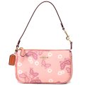 【COACH】コーチ レザー バタフライ 蝶 ノリータ 19 リストレット マルチ ポーチ ミニ ハンドバッグ シェルピンクマルチ〔日本未発売〕