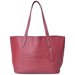 画像1: 【COACH】コーチ ぺブルレザー キャメロン トート ロゴ トートバッグ ワイン〔日本未発売〕