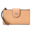 【COACH】コーチ クロスグレインレザー ロゴ フォン iPhone スマホ テック ウォレット リストレット 財布 ラテ〔日本未発売〕