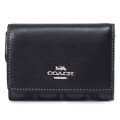 【COACH】コーチ コーティングキャンバス レザー シグネチャー スモール マイクロ ウォレット コンパクト 三つ折り財布 グラファイト×ブラック（日本未発売）