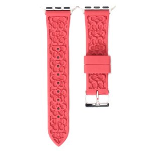 画像1: 【COACH】コーチ シリコン 3D シグネチャー アップルウォッチ applewatch 替えベルト ストラップ ウォッチ 腕時計 レッド〔日本未発売〕