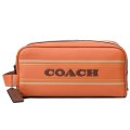 【COACH】コーチ メンズ ぺブルレザー ストライプ ロゴ トラベル キット ラージ セカンド クラッチバッグ キャニオンマルチ〔日本未発売〕