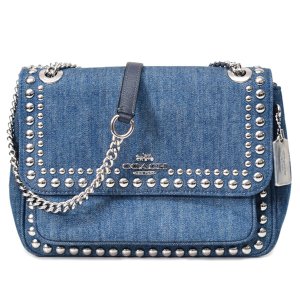 画像1: 【COACH】コーチ デニム レザー スタッズ クレア チェーン クロスボディ 2way 斜め掛け ショルダー バッグ デニム（日本未発売）