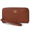 【COACH】コーチ クロスグレインレザー ジップ フォン iPhone スマホ ウォレット リストレット 財布 サドル2（日本未発売）