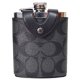 【COACH】コーチ コーティングキャンバス レザー シグネチャー ウイスキー ボトル インテリア ヒップフラスコ スキットル ウォーターボトル 水筒 チャコール〔日本未発売〕