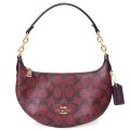 【COACH】コーチ コーティングキャンバス レザー シグネチャー ロゴ ミニ ペイトン ショルダー ハンドバッグ オックスブラッドマルチ(日本未発売）