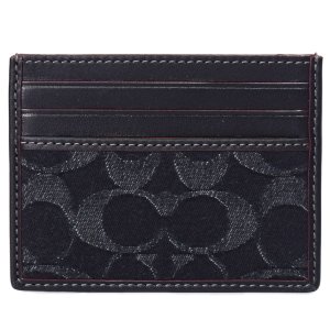 画像1: 【COACH】コーチ デニム スムースレザー シグネチャー スリム カードケース ID パスケース 名刺入れ 定期入れ ブラック×バッドランズ（日本未発売）
